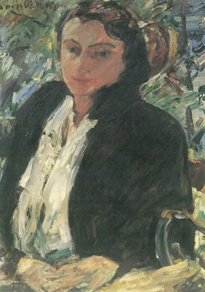 Portrait of Charlotte Corinth in Green Velvet Jacket by Lovis Corinth